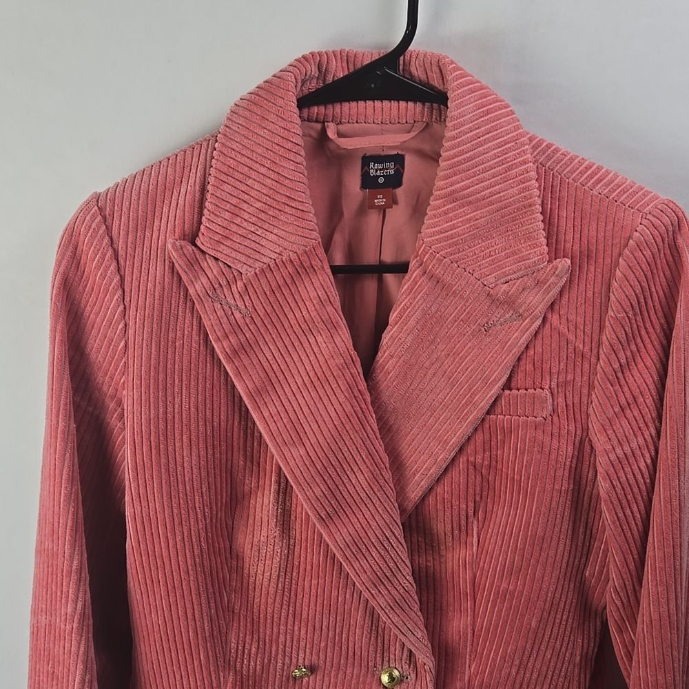 Rowing Blazers x Target Women's Pink Corduroy 2 Button Blazer Jacket Sz XS - Picture 2 of 11